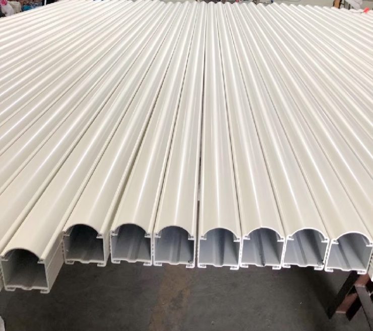 Powder coated white aluminum profile